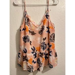 Tropical / Floral flowy top | spaghetti strap